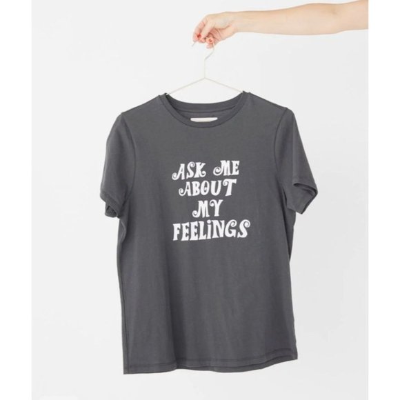 BANDO Ask Me About My Feelings Short Sleeve Tee Sz S NEW - Picture 2 of 2